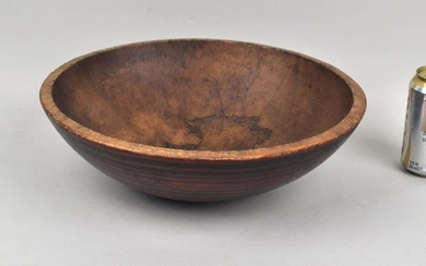 Grain Paint Decorated Turned Wooden Bowl