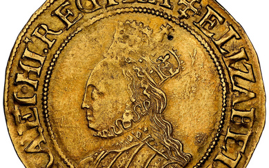 Great Britain: , Elizabeth I (1558-1603) gold 1/2 Pound ND (1560-1561) UNC Details (Obverse Damage) NGC,...