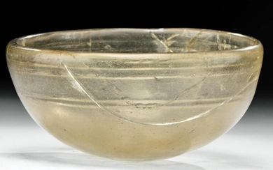 Greek Hellenistic Glass Bowl Etched Wheel Marks