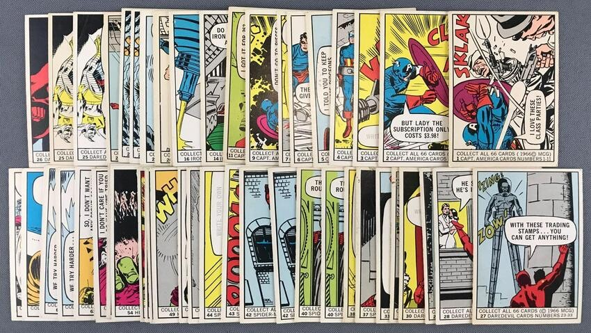 Group of 51 1966 Donruss Marvel Superheroes trading
