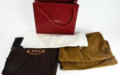 Group of Designer Dust Covers & Cartier Bag