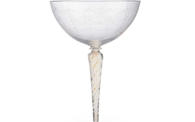 HARRY POWELL (1853-1922) FOR JAMES POWELL & SONS, WHITEFRIARS COBWEB AND DEWDROP GOBLET, 1901