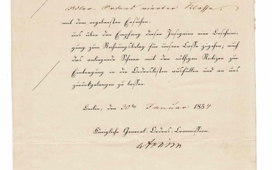 HISTORY - VON ARNIM Harry Karl Kurt (1824 - 1881) - Autograph letter signed