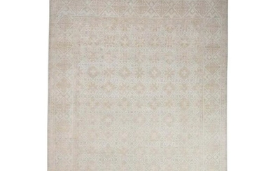 Hand Knotted Pure Wool White Wash Khotan Oriental Rug