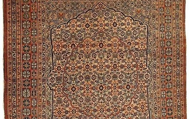 Handmade antique Persian Tabriz Hajalili rug 4.5' x