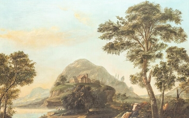 Heinrich BÜRKEL (1802-1869) "Paysage animé"