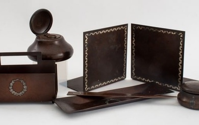 Heintz Ams Sterling and Bronze Desk Set, 7