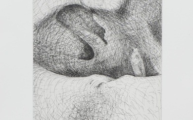 Henry MOORE (1898-1986) "Elephant skull - Plate XXI" 1969, pointe sèche sur papier