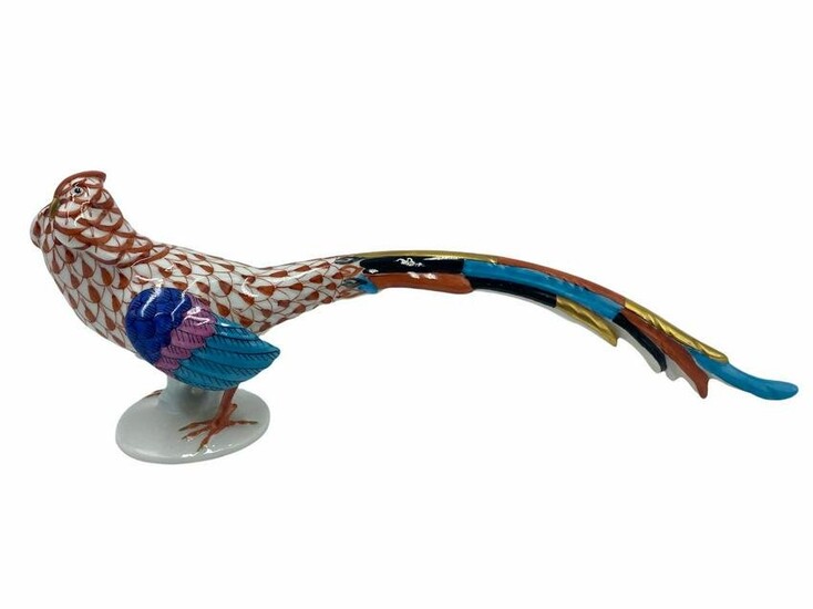 Herend Porcelain Fishnet Pheasant Figure