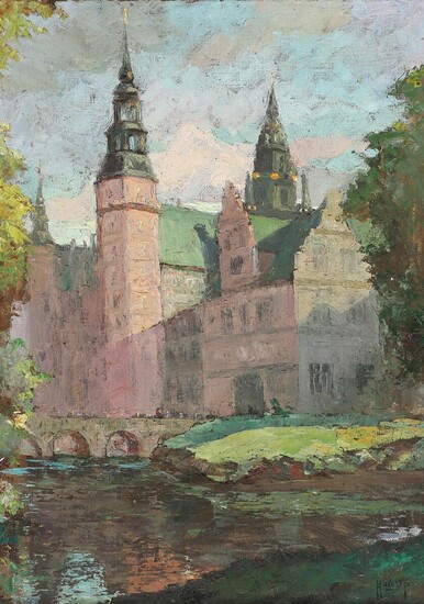NOT SOLD. Hugo V. Pedersen: View of Frederiksberg Castle. Signed Hugo V. P. Oil on canvas. 90 x 64 cm. – Bruun Rasmussen Auctioneers of Fine Art