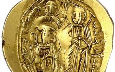 Hyperpyron 1261/1282 Constantinopel. Der heilige Michael über knieendem Kaiser neben...