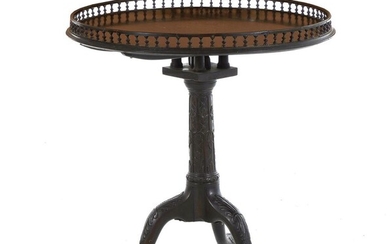 *Important George II carved mahogany tilt-top tripod table
