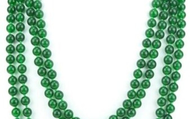 Impressive 102 Inch Nephrite Jade Necklace