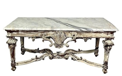 Italian Faux Marble Top Centre or Dining Table, Gustavian, PaintedA stunning painted dining or
