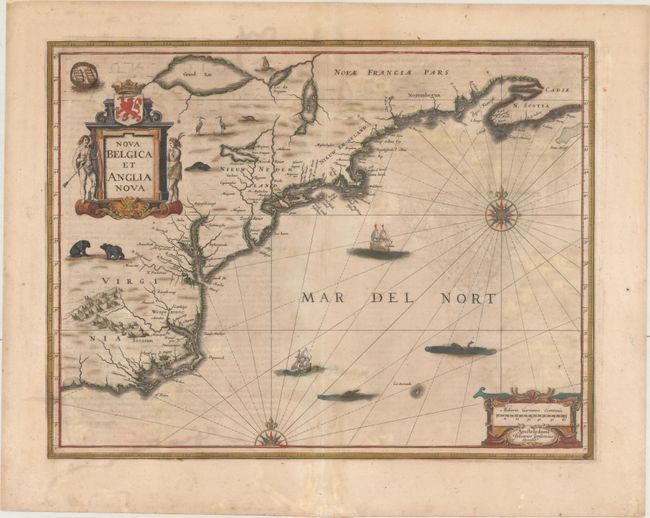 Jansson's Influential Map of the East Coast, "Nova Belgica et Anglia Nova", Jansson, Jan
