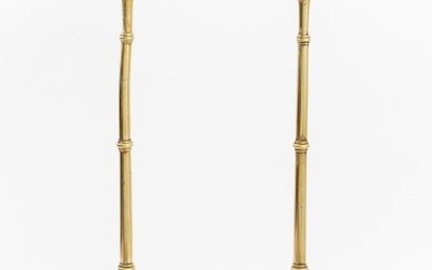Jarvie Style Gilt Bronze Candlestick Holders, 2
