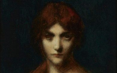 Jean-Jacques Henner (1829-1905), Portrait of a woman, Oil on board, 10.75" H x 8.5" W