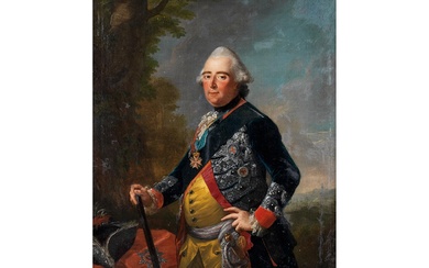 Johann Heinrich Tischbein d. Ä., 1722 Heina – 1789 Kassel, zug., STAATSBILDNIS DES LANDGRAFS FRIEDRICH II VON HESSEN-KASSEL