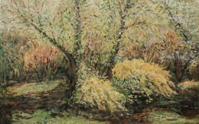 Joseph Morris RAPHAEL (1869 - 1950) Jardin à Uccle, 1913 huile su...