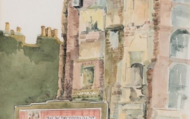 June Everett, British active late 20th century- Railton Road; watercolour and pencil on paper, signed lower left 'June Everett' and titled lower left 'Railton Road', 23 x 17.3 cm: together with another watercolour on paper by the same artist...