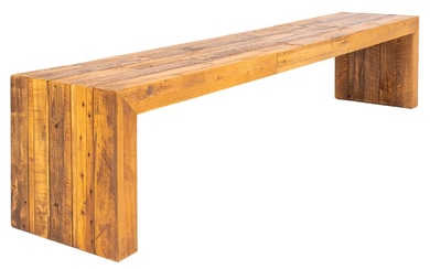 KT Rustic Oak Hardwood Long Bench