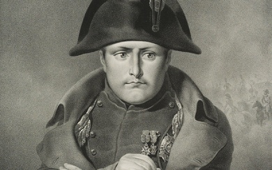 L. MARIN-LAVIGNE (*1797) after LALLEMAND (*1716), Napoleon Bonaparte with monocular, Lithography