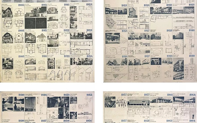 LE CORBUSIER (Charles-Édouard Jeanneret-Gris) Le Corbusier Projets Réalisés & Meubles de 1905 à 1968 Important lot de 4 affiches / lot of 4