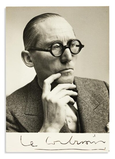 LE CORBUSIER. Two items: Autograph Note Signed, with