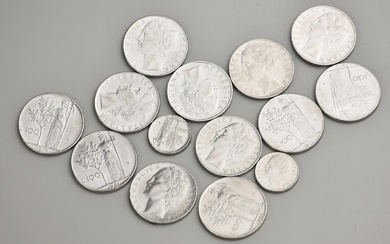 LOTTO DI LIRE ITALIANE composto da 14 monete da 100 lire vari anni di coniazione