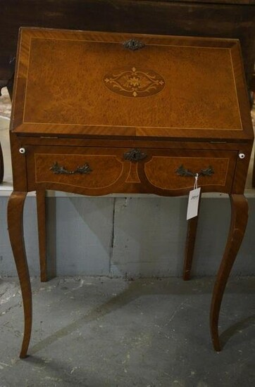 Ladies Burl and inlaid drop front writing desk