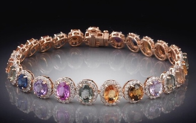 Ladies' Color Sapphire and Diamond Bracelet, SGL Report