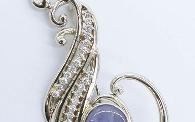 Lady's 14k Star Sapphire & Diamond Brooch