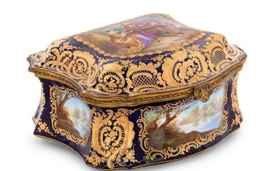 Large 19 Century French Sevres Porcelain Box