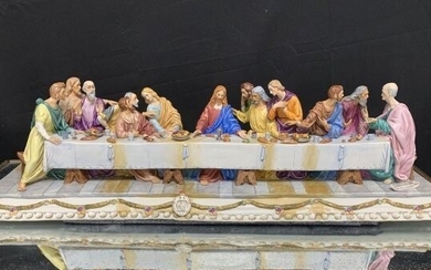Large Capodimonte Porcelain Figurine The Last Supper by IL Cenacolo