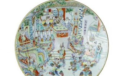 Large Mandarin Plate in Chinese Porcelain, Guangxu
