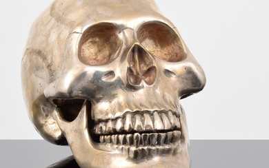 Large Metal Skull Sculpture, Manner of Damien Hirst