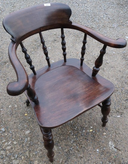 Late Victorian Captains style chair with turned supports and...