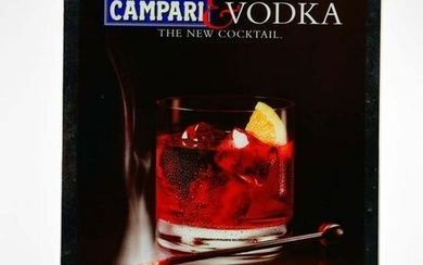 Leuchtreklame Schild "Campari Vodka"