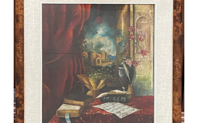 Lotto composto da due oli su tela di artista ignoto (cm 40x50), rappresentanti nature morte, in cornici