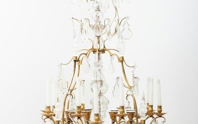 Louis XV Style Gilt-Metal and Glass Twenty-Light