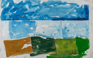 MARIO SCHIFANO (1934-1998) Senza titolo 1973-74 smalto su tela cm 66x100 firmato...