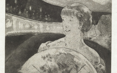 MARY CASSATT In the Opera Box (No. 3). Etching, aquatint and soft-ground etching...
