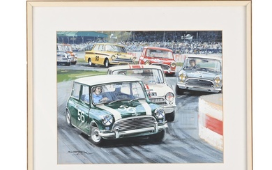MICHAEL TURNER (BRITISH B. 1934) TWO GOUACHES OF RACING CARS