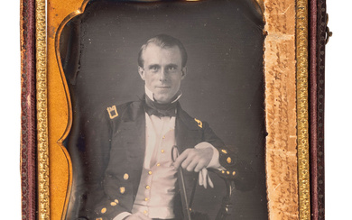 [MILITARIA - EARLY PHOTOGRAPHY]. Quarter plate daguerreotype of USN Assistant Surgeon George Hocker Howell (d. 1859). Ca 1847-1854.
