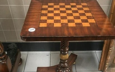 Mahogany Game Table with Inlaid Top