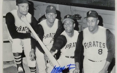 Manny Mota signed 8x10 Photo Pittsburgh Pirates with Clemente Beckett BAS COA