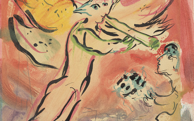 Marc Chagall (1887-1985) Autour de l'Ange pour le "Plafond de l'Opéra"