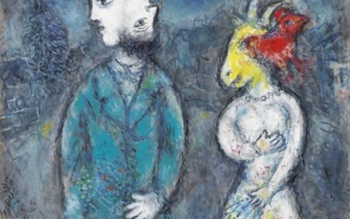 Marc Chagall (1887-1985), Couple au double-profil