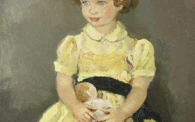Marcel Dyf, Portrait of a young girl, O/C.