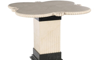 (-), Marble table with separately worked top on...